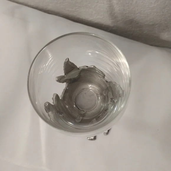 pewter flower crystal glass - Picture 7 of 10